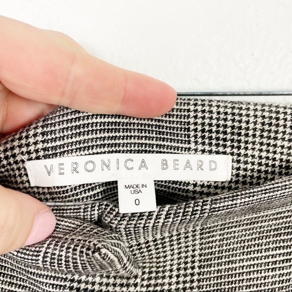 Veronica Beard Cormac Plaid Houndstooth Cropped Trouser Pants Casual Work - Picture 6 of 8